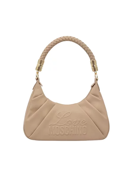 Torebka hobo Love Moschino skórzana beżowa