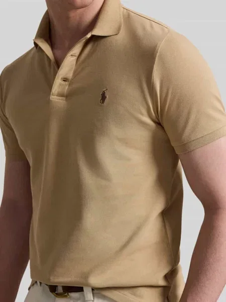 Koszulka polo o kroju regular fit z mieszanki bawełny Polo Ralph Lauren beżowa