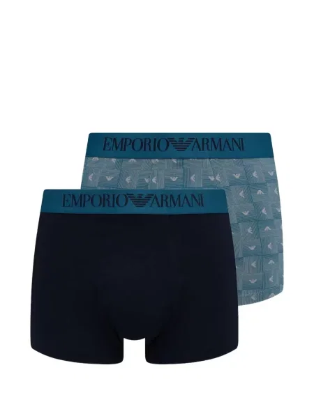 Boxeri Emporio Armani cu autograf albastru