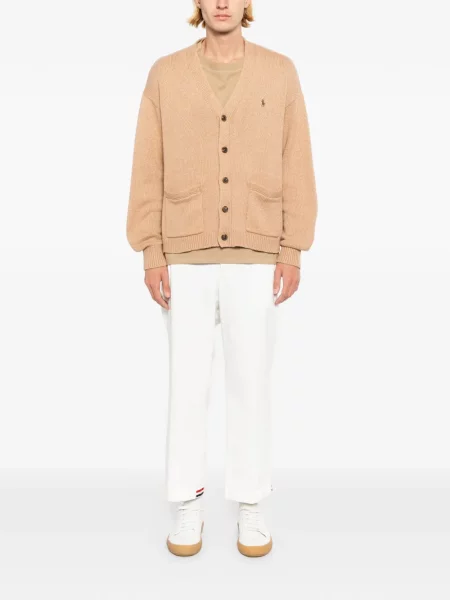 Kardigan Polo Ralph Lauren s vezom smeđa