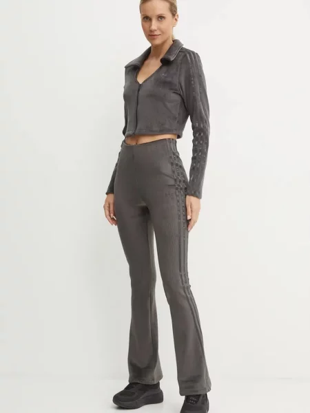 Adidas Originals Tepláky Femme Galore Rib Flared Legging sivá