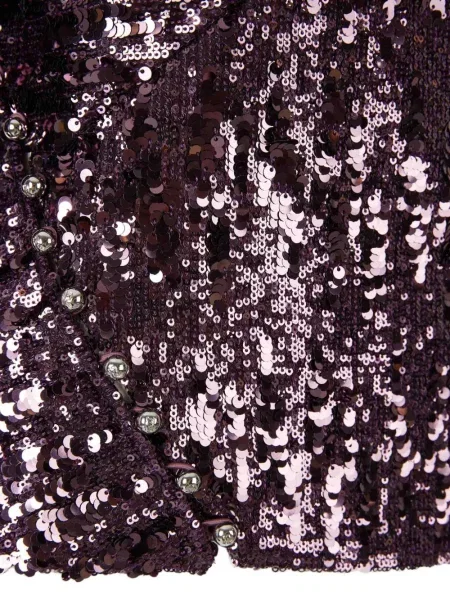 Długa bluzka Rabanne z cekinami fioletowa