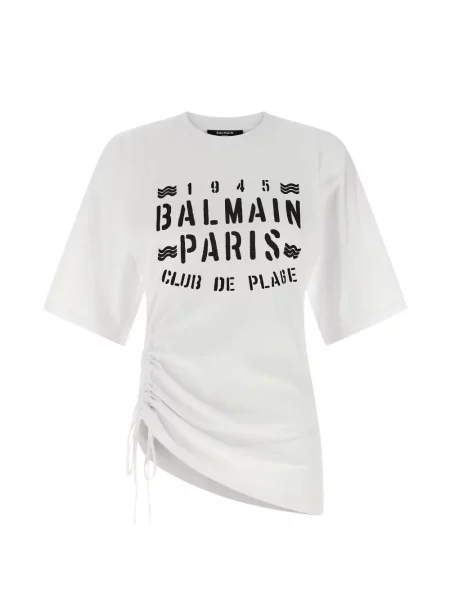 Vezica za zatezanje majica Balmain s printom bijela