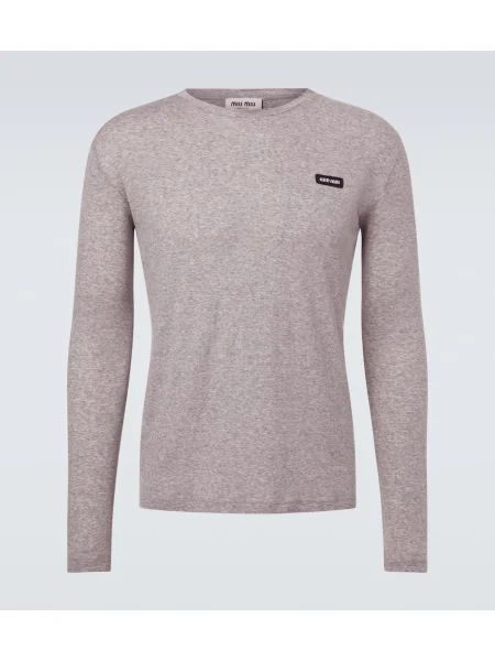 Tricou Miu Miu din jerseu gri