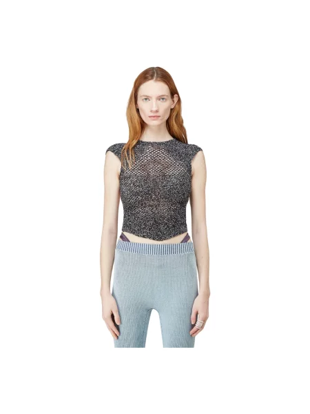 Dzianinowy top Isa Boulder czarny