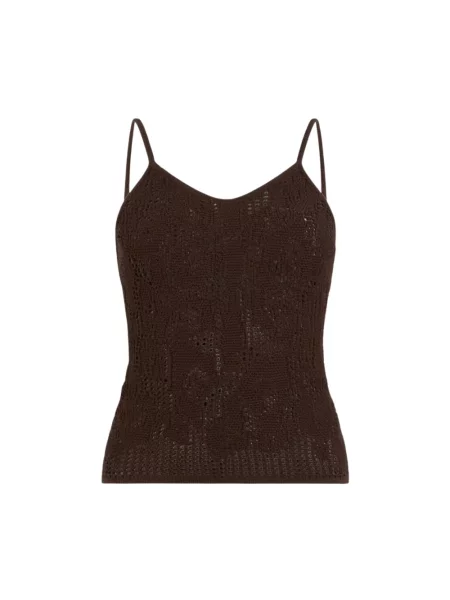 Top Roberto Cavalli na ramiączkach brązowy