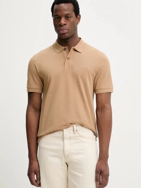 BOSS polo Pallas brązowe