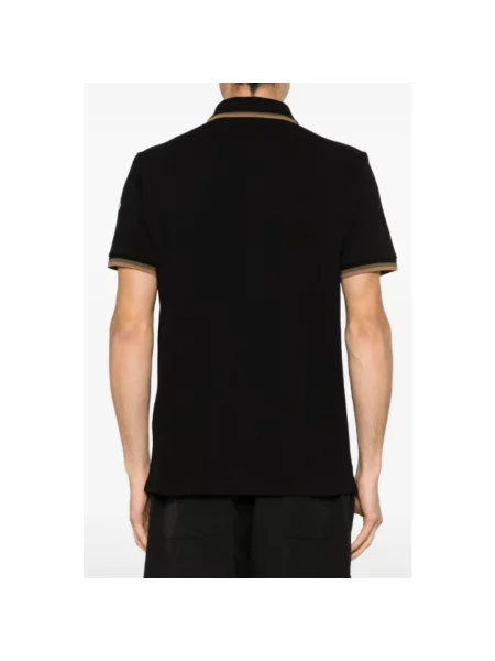 Koszulka polo Moncler z logo czarna