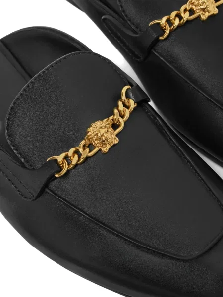 Papuci tip mules Versace din piele negru
