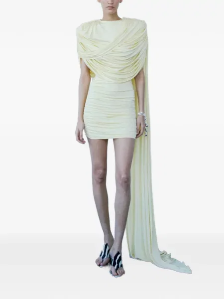 Rochie mini The New Arrivals Ilkyaz Ozel drapată galben