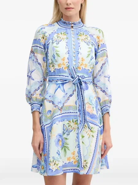 Rochie mini Hale Bob cu model floral cu imagine albastru