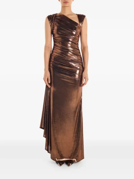 Rochie Post Meridiem asimetrică de costum maro