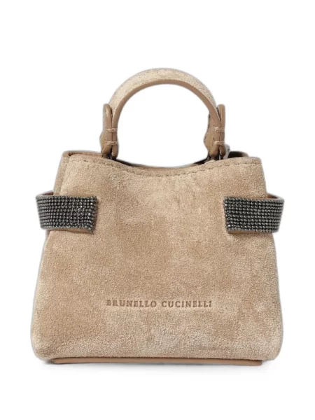 Geantă shopper Brunello Cucinelli din piele de căprioară