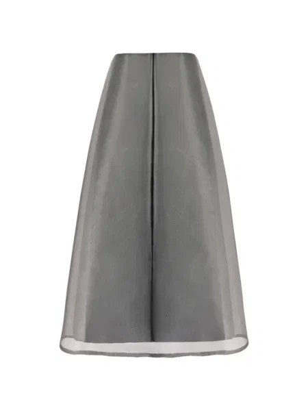 Spódnica midi Gemy Maalouf w paski do kolan szara