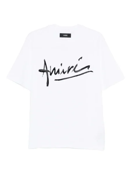 Tricou Amiri cu decolteu rotund scurt alb