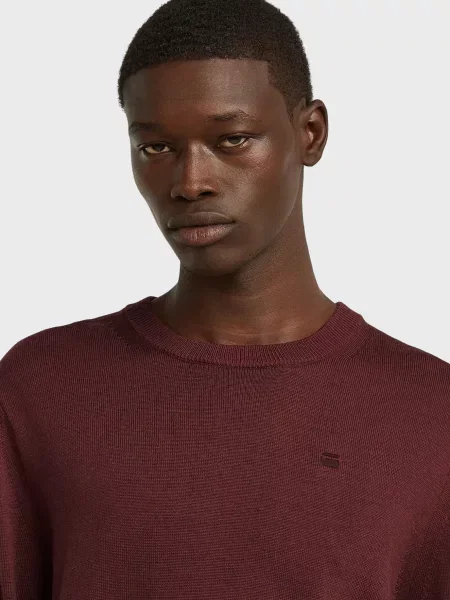 Вовняний светр G-star Raw бордовий