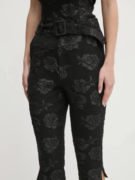 Rotate pantaloni scurti femei cu imprimeu high waist negru