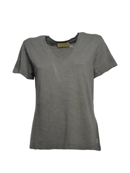 Koszulka z dekoltem v Momoni z dekoltem w serek zielona