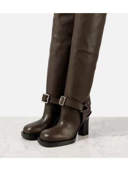 Cizme Burberry din piele maro