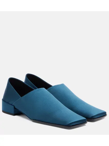 Pantofi loafer Alaïa din satin slip-on albastru