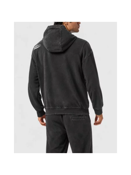 Bluza z kapturem Plein Sport polarowa z kapturem czarna