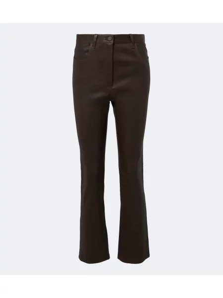 Decupat pantaloni Joseph din piele evazate maro
