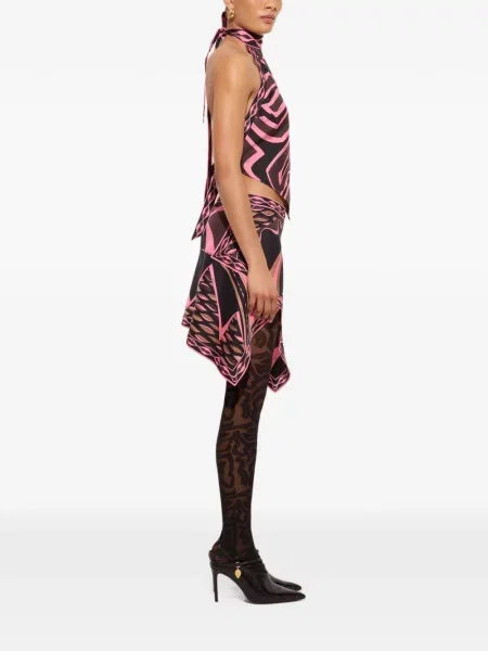 Top Pucci de mătase cu imagine negru