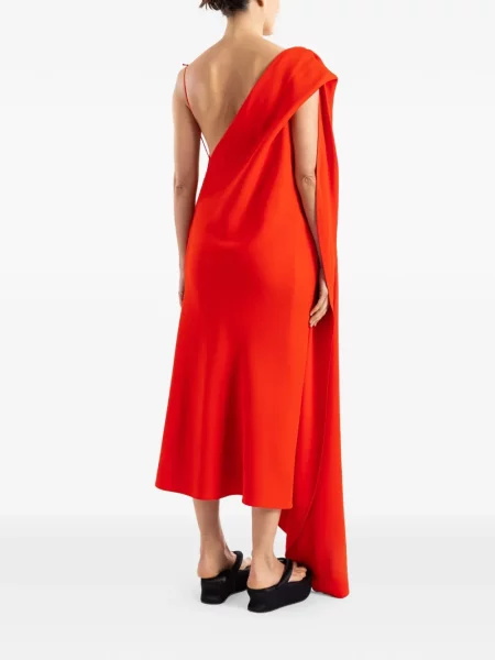 Rochie Balenciaga asimetrică drapată roșu