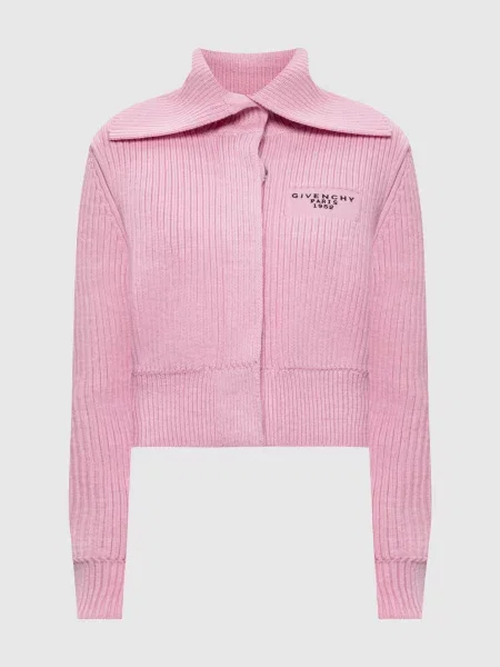 Кардиган з вовною альпаки з логотипом Givenchy рожевий