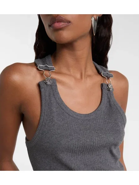 Top Jean Paul Gaultier din jerseu gri