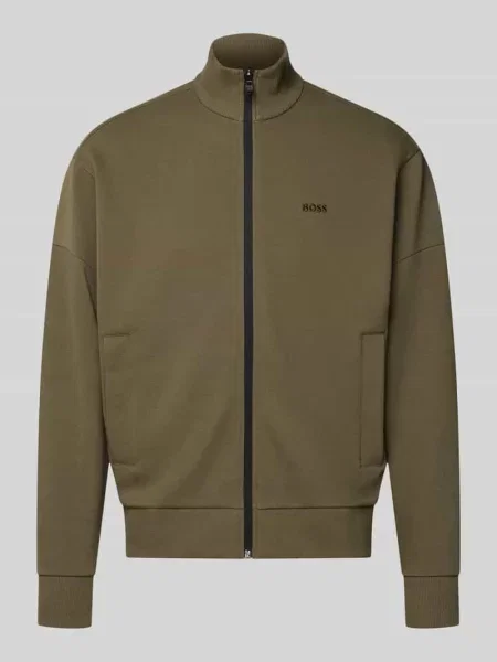 Bluza rozpinana o kroju regular fit z mieszanki bawełny model SW_Union Skaz' Boss Green