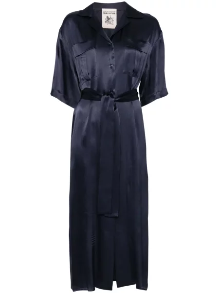 Sukienka midi Semicouture do kolan garniturowa niebieska