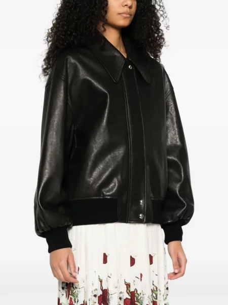 Geanta de piele Khaite negru