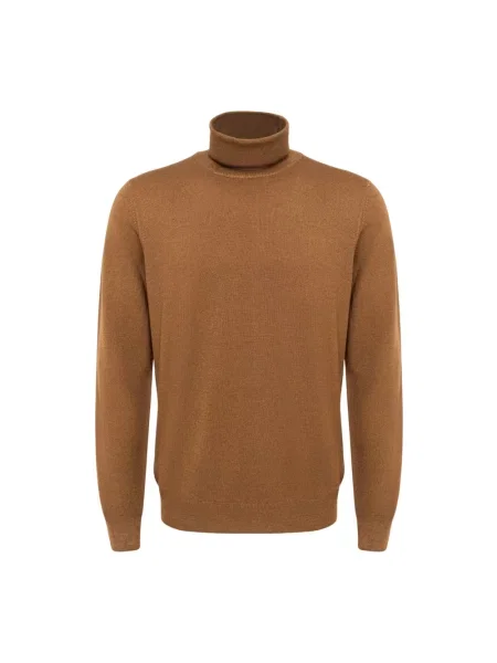 Sweter z golfem Gran Sasso do golfa brązowy