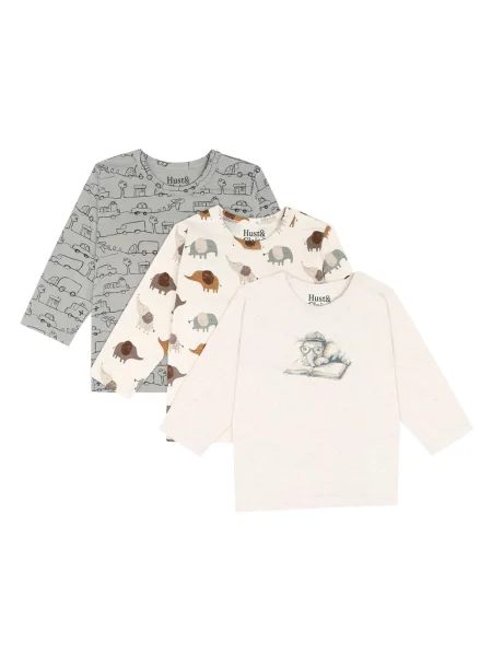 Hust & Claire Tricou Albert Elephant fildeş / ciocolatiu / maro pueblo gri