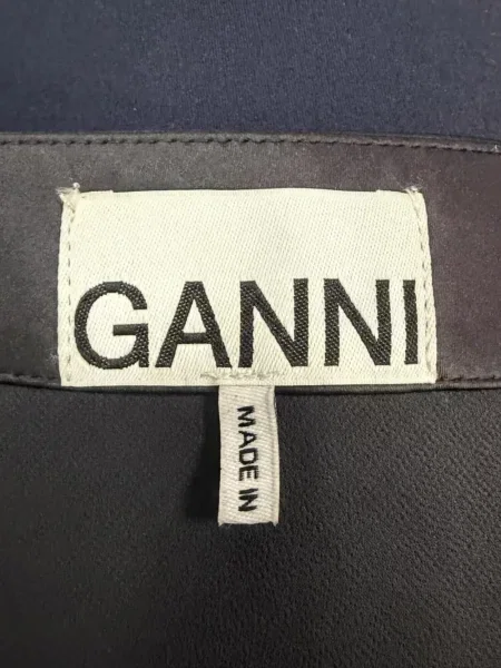 Bluză Ganni cu gât halter negru