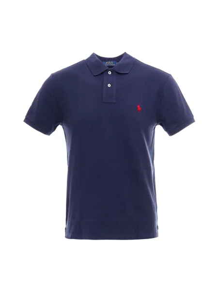 Koszulka polo o kroju slim fit z wyhaftowanym logo Polo Ralph Lauren niebieska