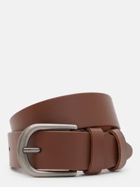 Кожаный ремень Borsa Leather с ремешками коричневый