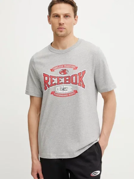 Тениска Reebok Classic с принт сиво