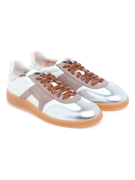 Sneakersy Santoni skórzane białe
