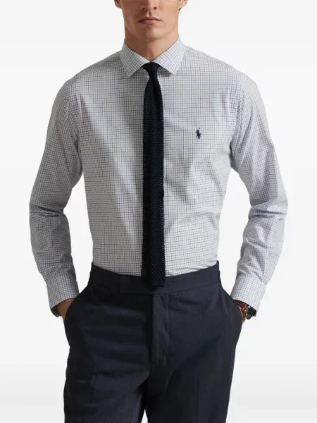 Czapka z daszkiem Polo Ralph Lauren w kratkę z twillu biznesowa niebieska