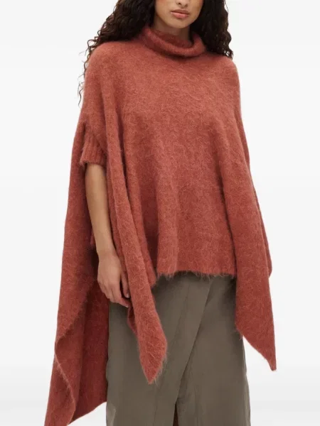 Poncho Rabens Saloner tricotate asimetric portocaliu