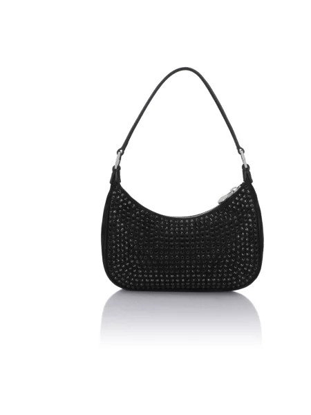 Torebka Philipp Plein zamszowa czarna