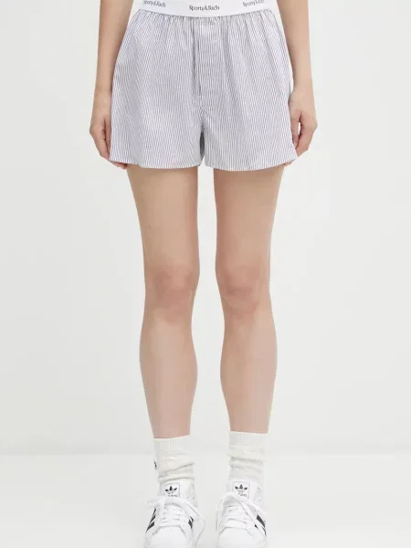 Sporty & Rich pantaloni scurți din Yankees Serif cu imprimeu high waist