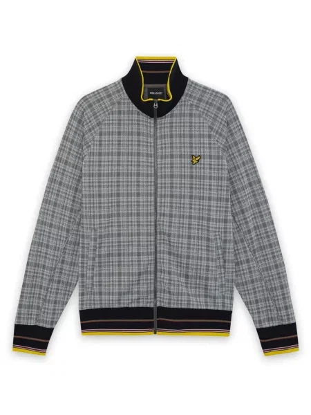 Lyle & Scott Kardigan žuta / kameno siva / svijetlosiva crna