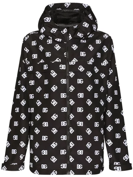 Geacă Dolce & Gabbana cu glugă negru