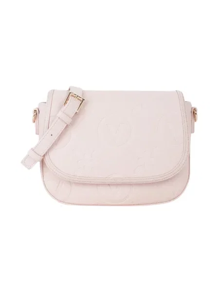 Lniana torebka crossbody Valentino By Mario Valentino różowa