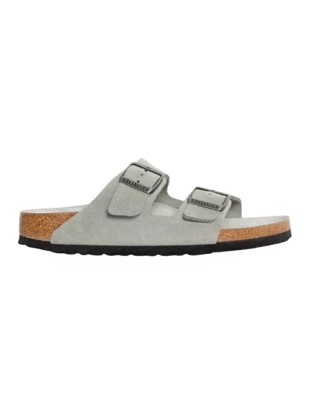 Klapki Birkenstock zamszowe zielone