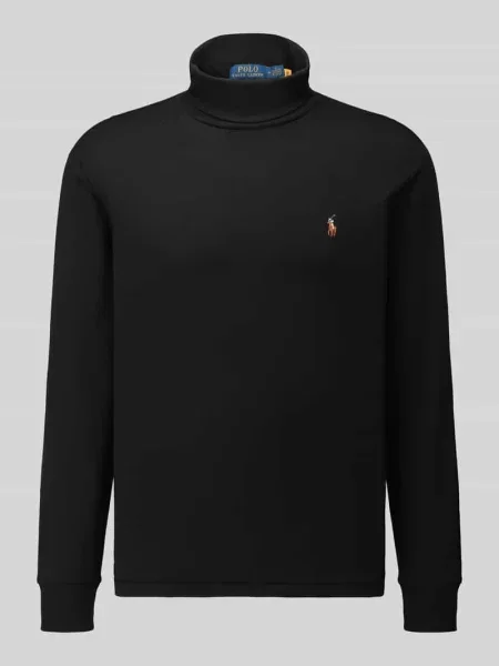 Sweter z golfem o kroju regular fit z czystej bawełny Polo Ralph Lauren czarny