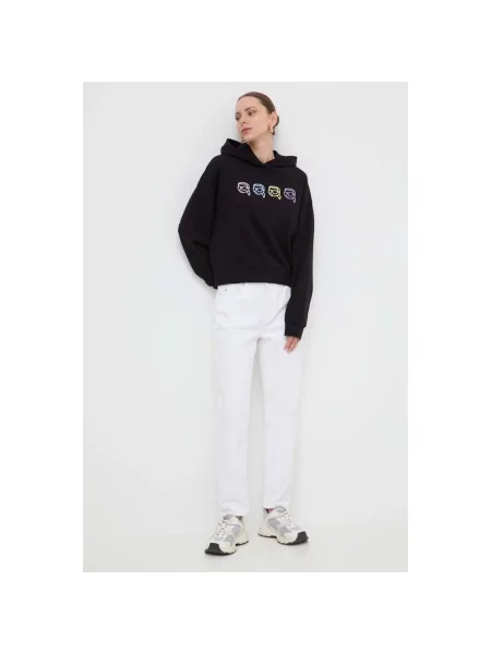 Bluza z kapturem Karl Lagerfeld z kapturem czarna